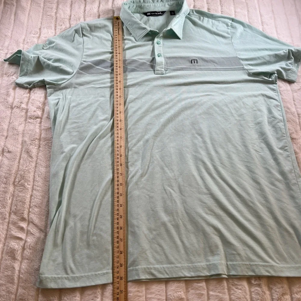 Travis Mathew Shirt Men's XXL‎ Blue Green Short Sleeve Golf Polo